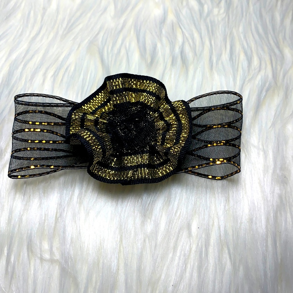 Black & Gold Sassy Hair Bow